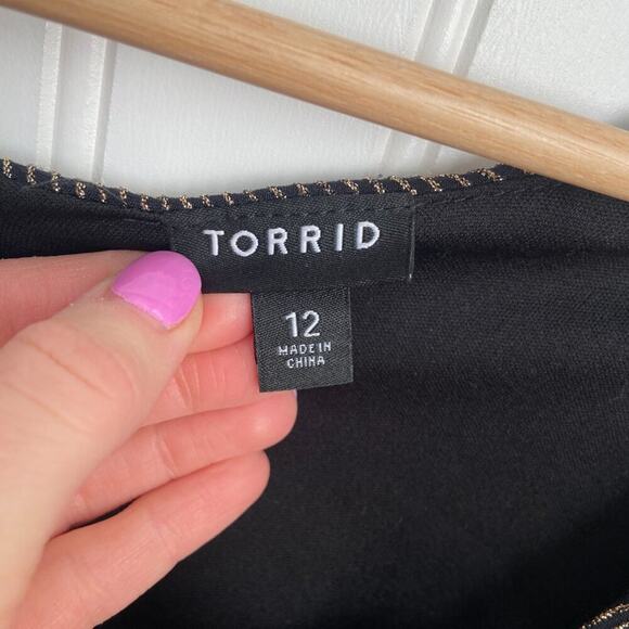 Torrid Jumpsuit Women's 12 Glitter Knit Sweetheart Neck Shimmer Stripe Surplice - Picture 4 of 6